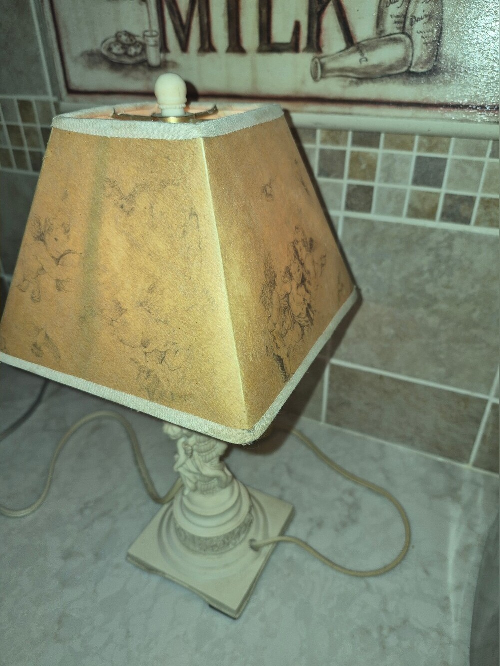 Vintage Cherub Nightlight Lamp Porcelain Ceramic - Picture 10 of 10